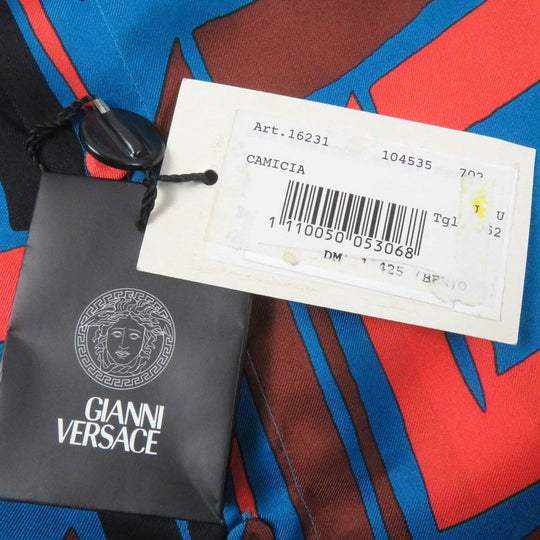 Gianni Versace Long sleeve shirt Main: 100% silk Blue type mens 52 Used Authentic