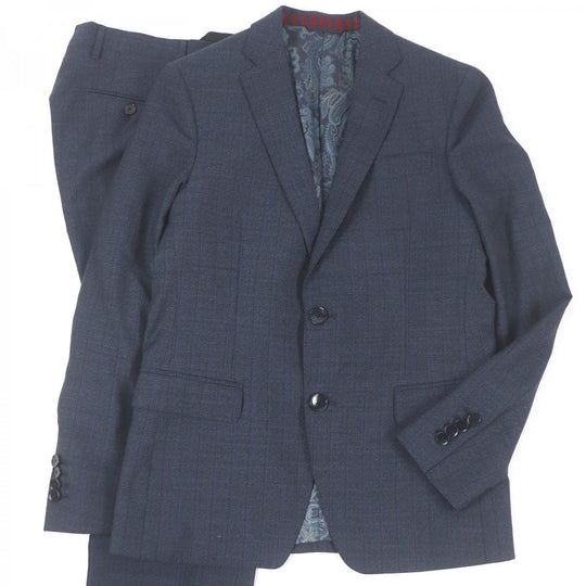 ETRO suit Outer: 100% wool, Lining: 52% cupra, Lining: 48% rayon, Part: 100% cupra, Part: 100% rayon Navy mens 46 Used Authentic