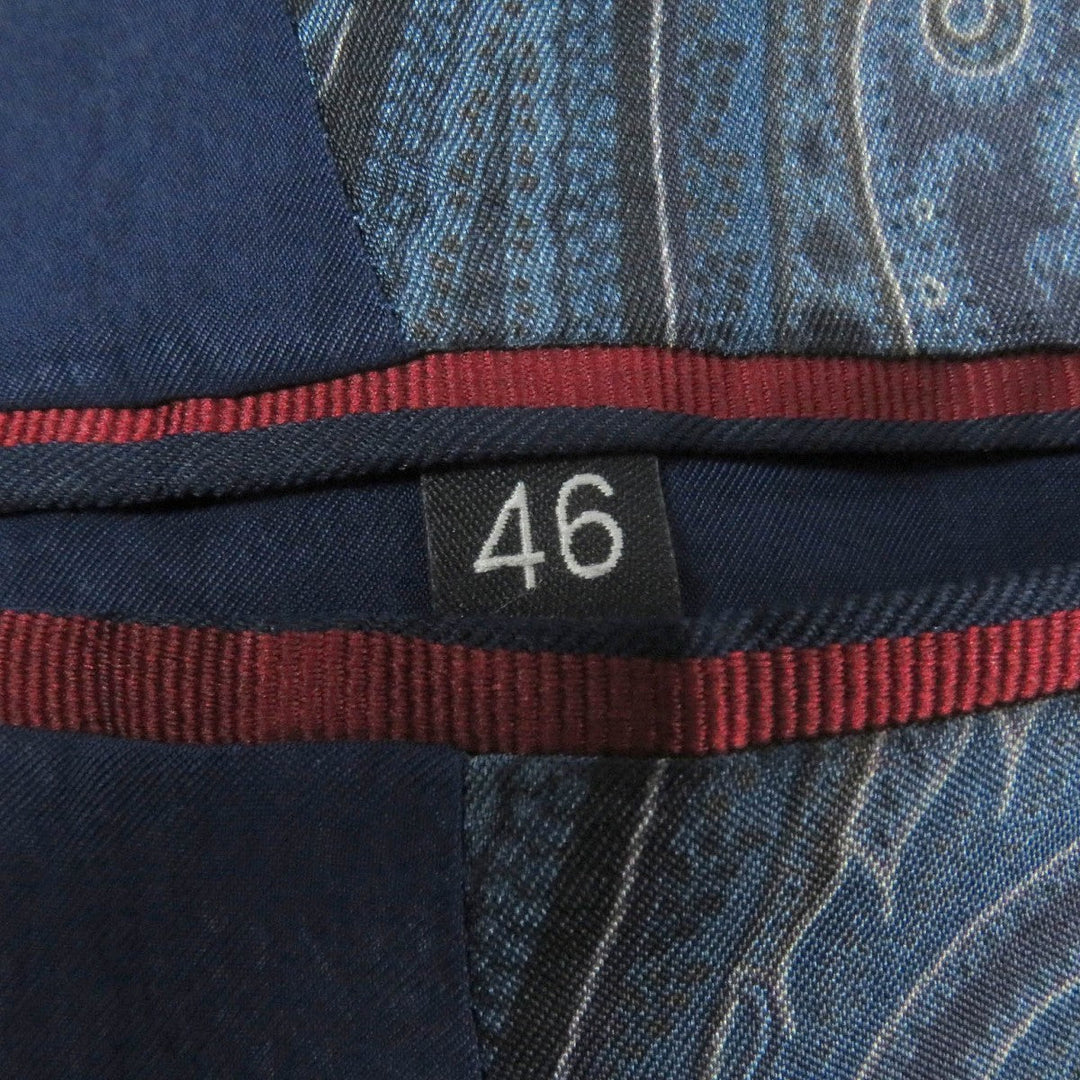 ETRO suit Outer: 100% wool, Lining: 52% cupra, Lining: 48% rayon, Part: 100% cupra, Part: 100% rayon Navy mens 46 Used Authentic