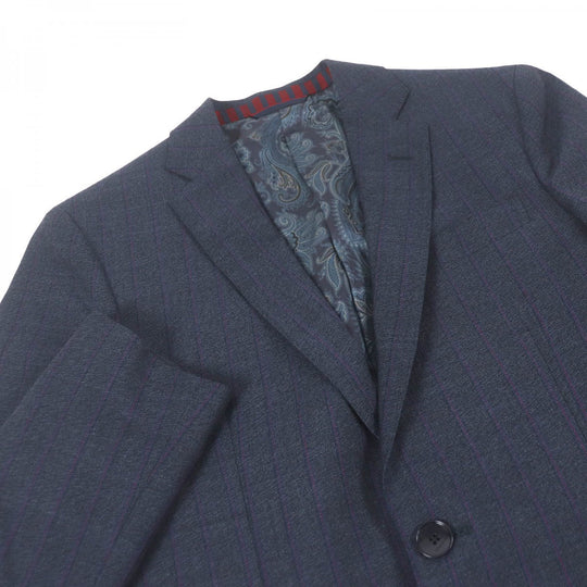 ETRO suit Outer: 100% wool, Lining: 52% cupra, Lining: 48% rayon, Part: 100% cupra, Part: 100% rayon Navy mens 46 Used Authentic