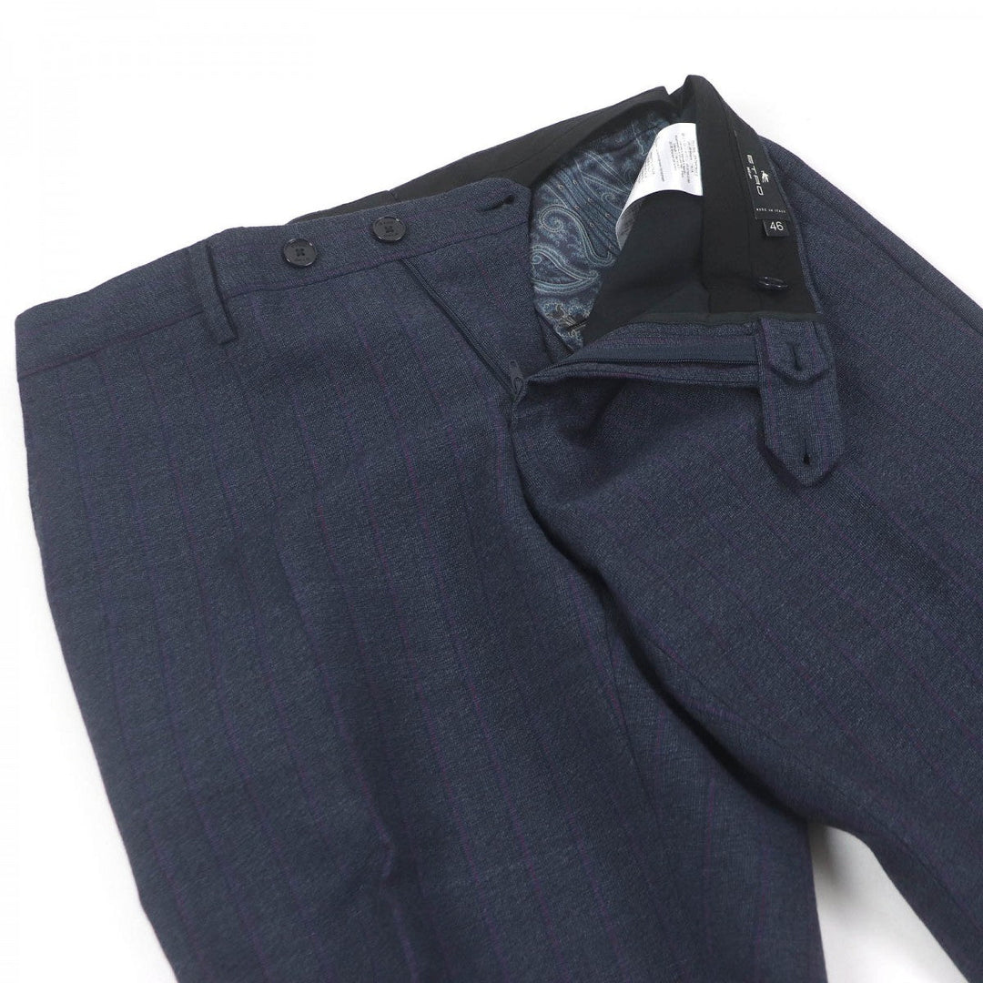 ETRO suit Outer: 100% wool, Lining: 52% cupra, Lining: 48% rayon, Part: 100% cupra, Part: 100% rayon Navy mens 46 Used Authentic