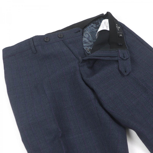 ETRO suit Outer: 100% wool, Lining: 52% cupra, Lining: 48% rayon, Part: 100% cupra, Part: 100% rayon Navy mens 46 Used Authentic