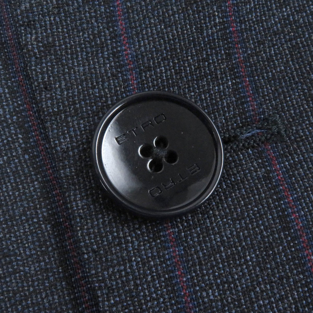 ETRO suit Outer: 100% wool, Lining: 52% cupra, Lining: 48% rayon, Part: 100% cupra, Part: 100% rayon Navy mens 46 Used Authentic