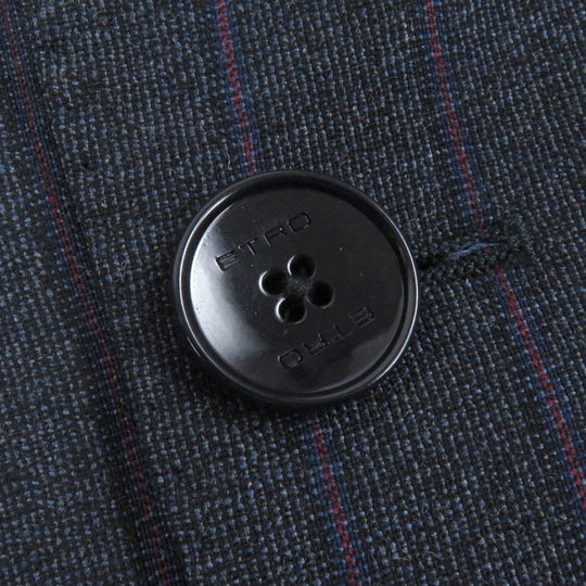 ETRO suit Outer: 100% wool, Lining: 52% cupra, Lining: 48% rayon, Part: 100% cupra, Part: 100% rayon Navy mens 46 Used Authentic