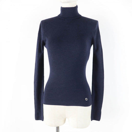 Christian Dior knit Main: 70% cashmere, Main: 30% silk Navy Women 42 Used Authentic
