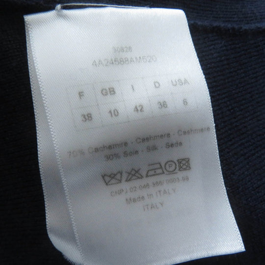 Christian Dior knit Main: 70% cashmere, Main: 30% silk Navy Women 42 Used Authentic