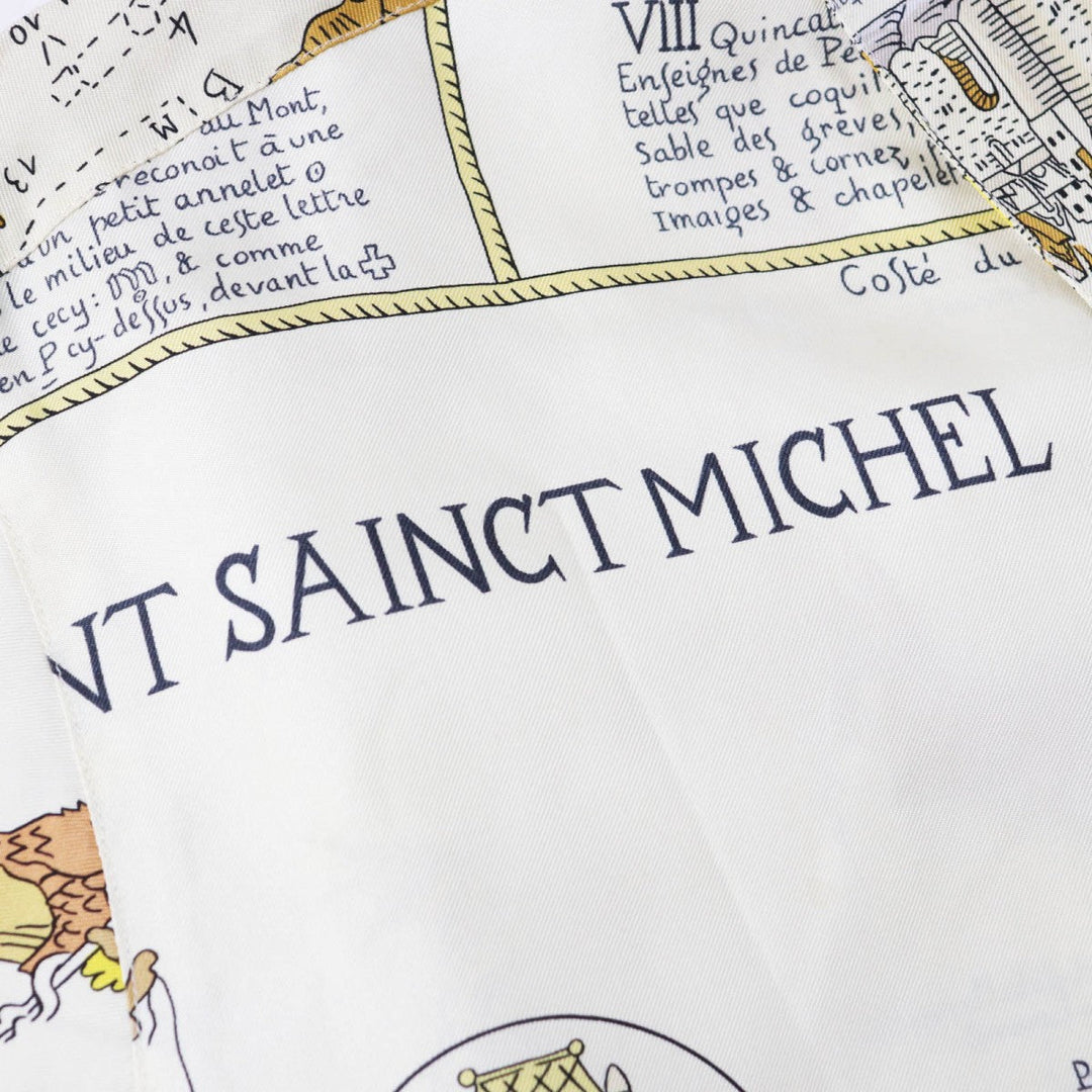 HERMES Long sleeve shirt silk Multi MONT SAINCT MICHEL Mont Saint Michel 42