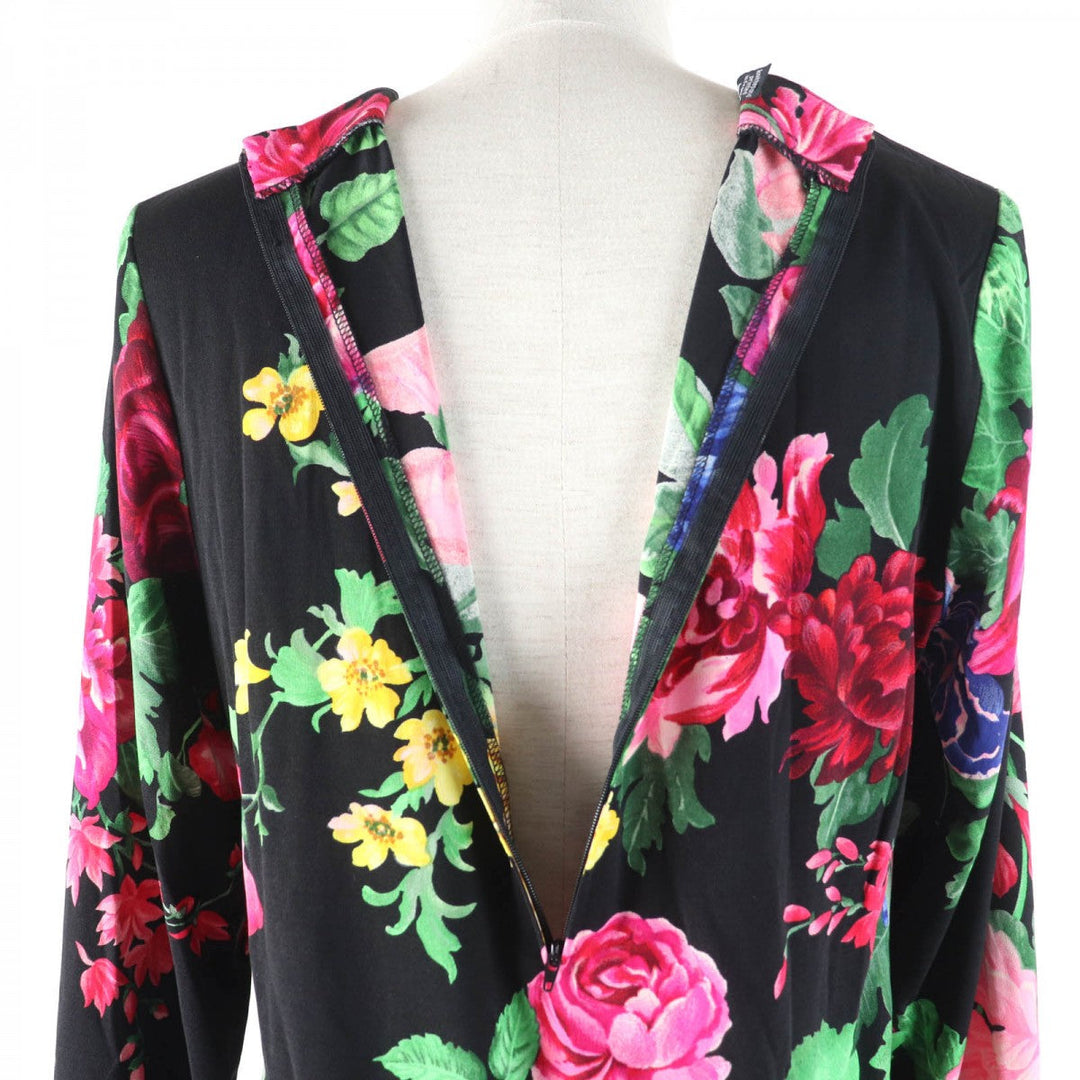 LEONARD FASHION one piece Main: 100% silk Black multicolor Women 11 Used Authentic