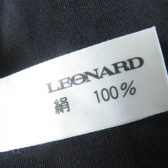 LEONARD FASHION one piece Main: 100% silk Black multicolor Women 11 Used Authentic