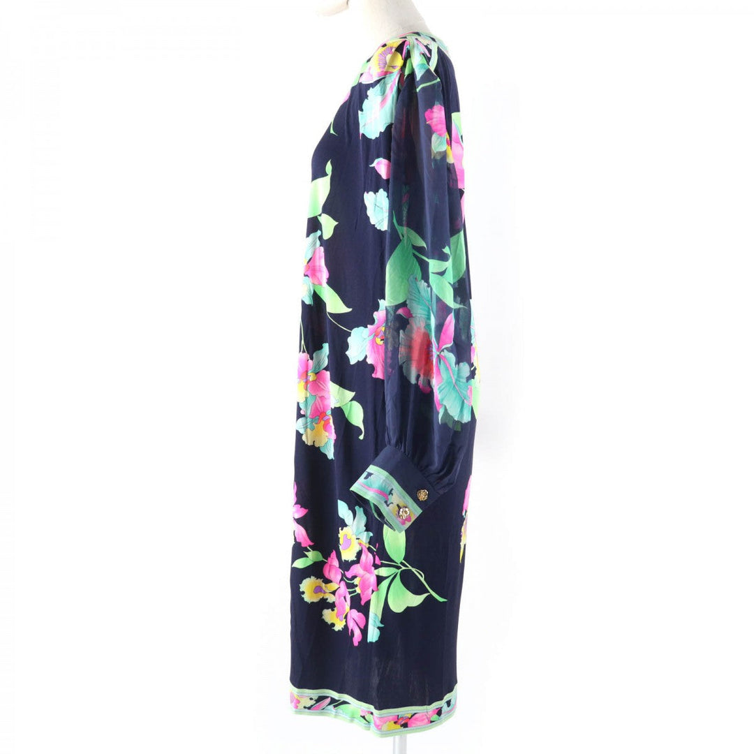 LEONARD FASHION one piece silk Navy multi-color