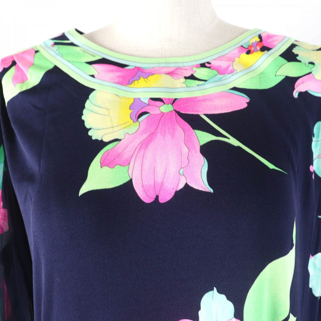 LEONARD FASHION one piece silk Navy multi-color