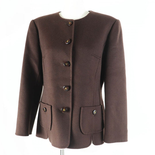 LEONARD FASHION Jacket 0381762 Outer: 100% cashmere, Lining: 100% silk, Lining: 100% cupra Brown Women Used Authentic