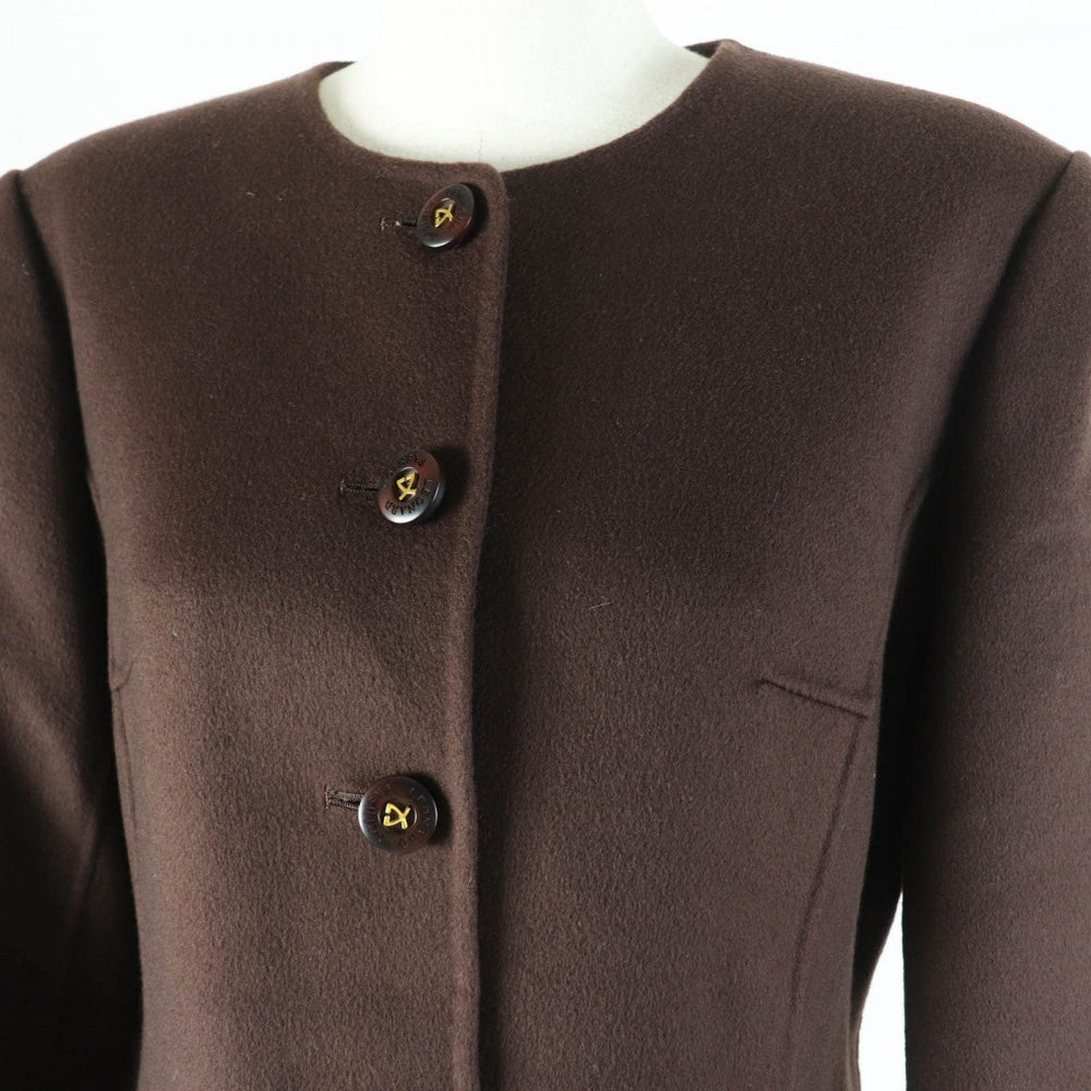 LEONARD FASHION Jacket 0381762 Outer: 100% cashmere, Lining: 100% silk, Lining: 100% cupra Brown Women Used Authentic