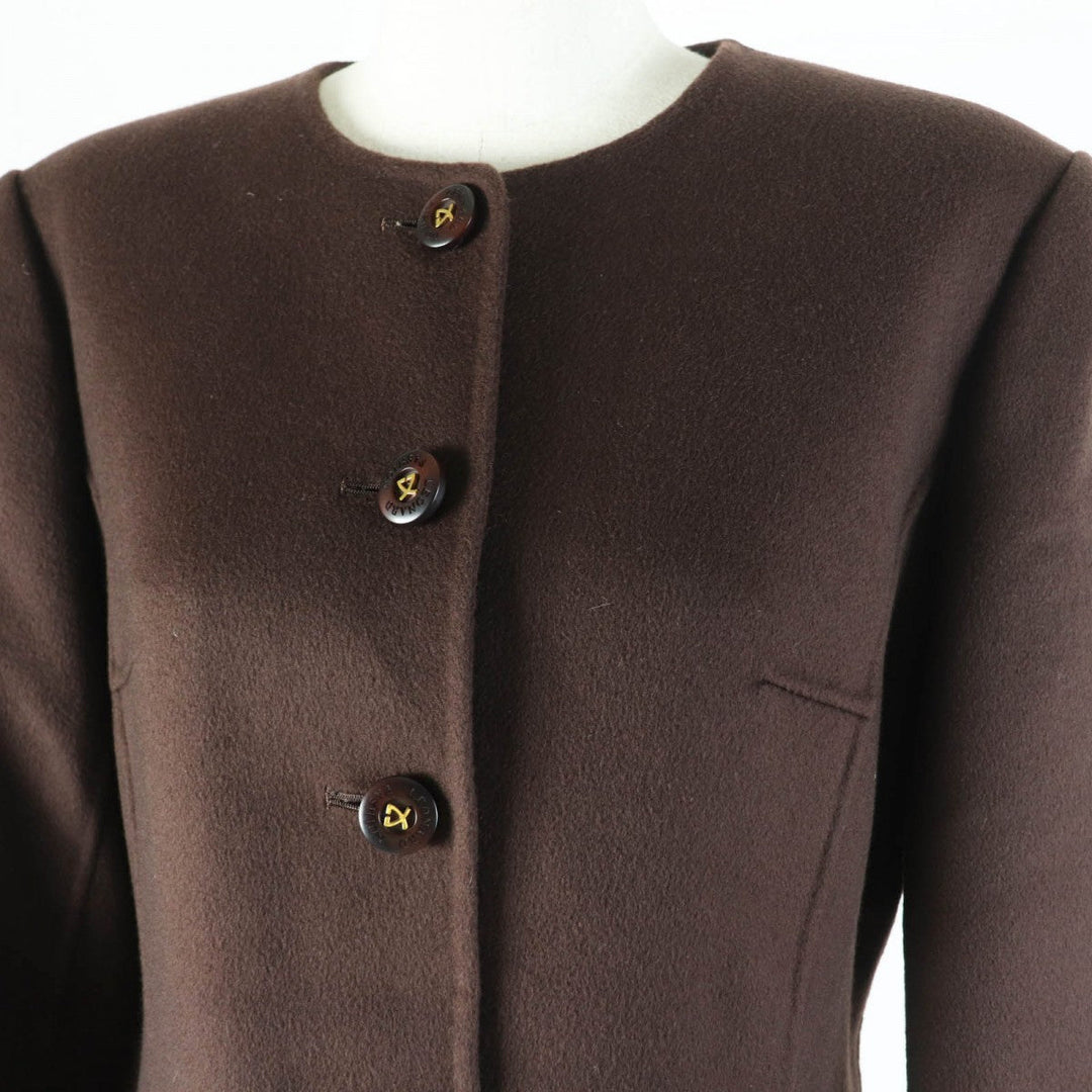 LEONARD FASHION Jacket 0381762 Outer: 100% cashmere, Lining: 100% silk, Lining: 100% cupra Brown Women Used Authentic