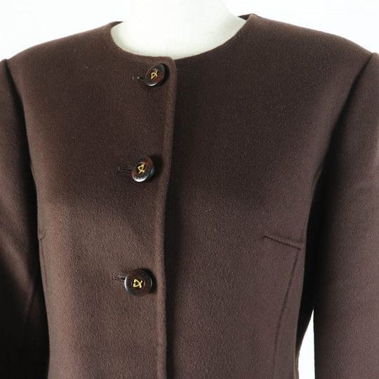 LEONARD FASHION Jacket 0381762 Outer: 100% cashmere, Lining: 100% silk, Lining: 100% cupra Brown Women Used Authentic