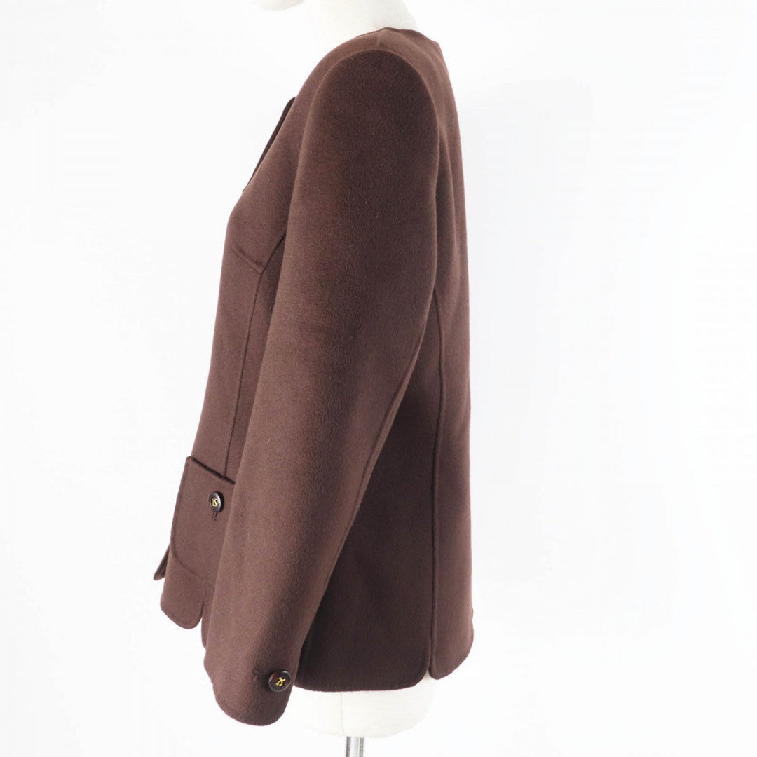 LEONARD FASHION Jacket 0381762 Outer: 100% cashmere, Lining: 100% silk, Lining: 100% cupra Brown Women Used Authentic