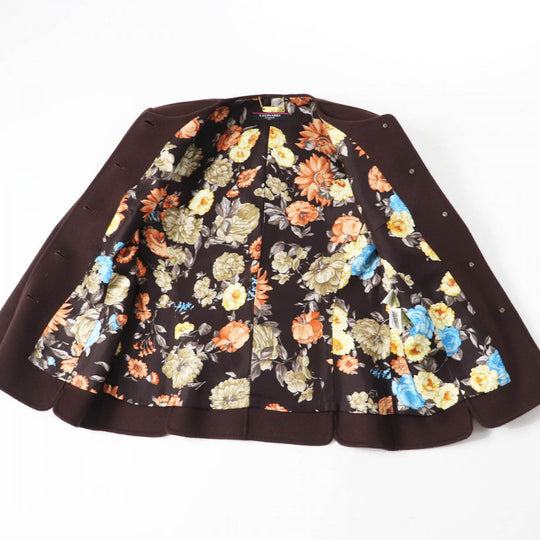 LEONARD FASHION Jacket 0381762 Outer: 100% cashmere, Lining: 100% silk, Lining: 100% cupra Brown Women Used Authentic