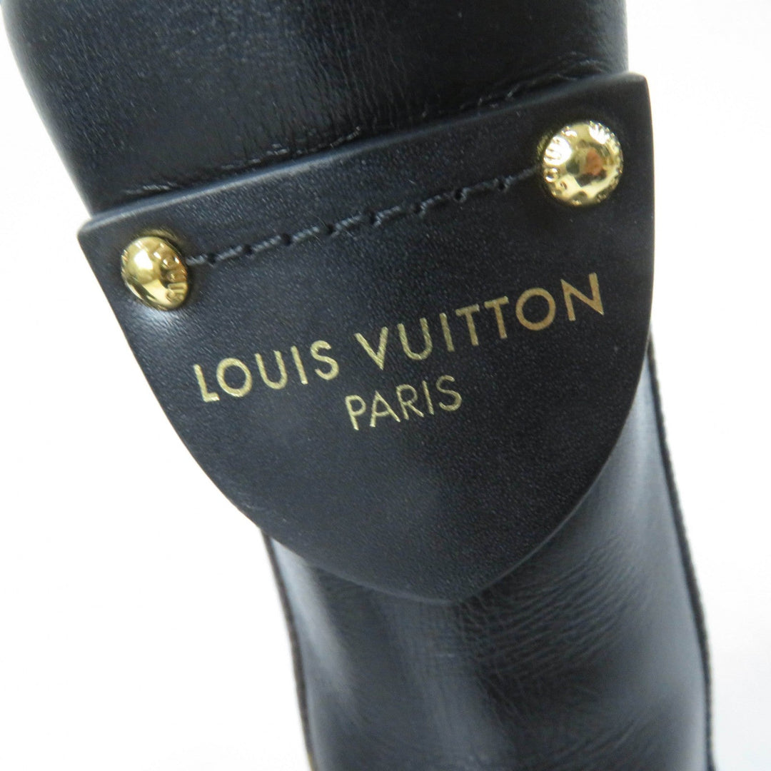 LOUIS VUITTON Ankle boots Main: Leather black LV Bobur Line Women 37 Used Authentic