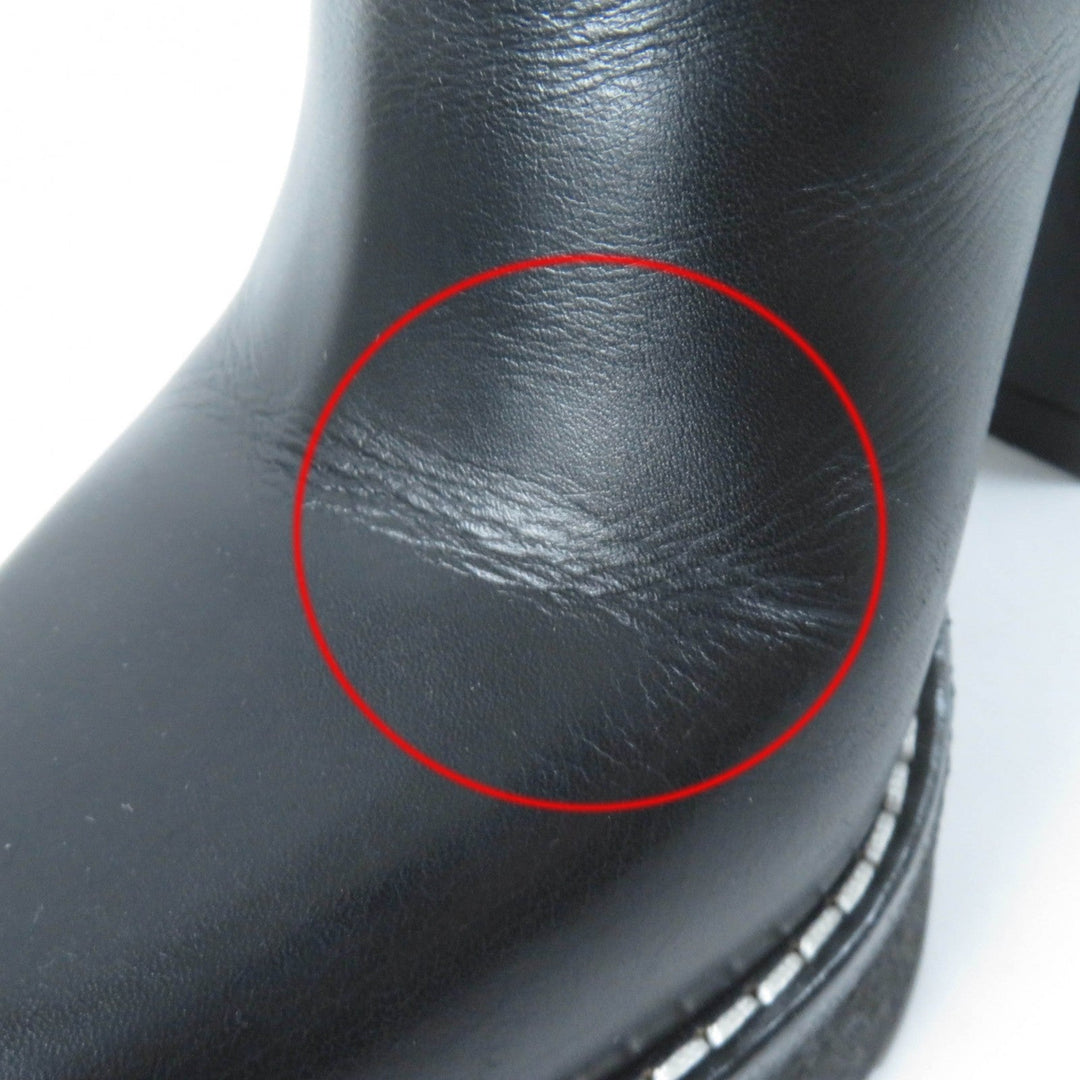 LOUIS VUITTON Ankle boots Main: Leather black LV Bobur Line Women 37 Used Authentic