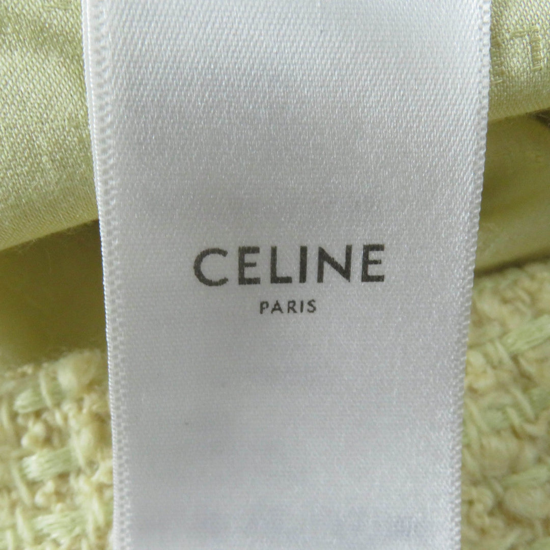 CELINE setup 2V34O764L Main: 78% wool, Main: 13% cotton, Main: 9% nylon, Lining: 100% rayon yellow Women 34 Used Authentic