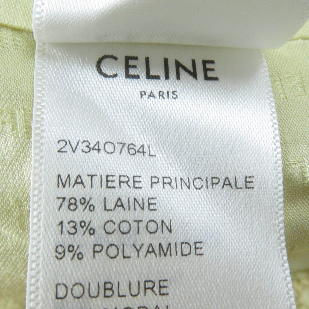 CELINE setup 2V34O764L Main: 78% wool, Main: 13% cotton, Main: 9% nylon, Lining: 100% rayon yellow Women 34 Used Authentic