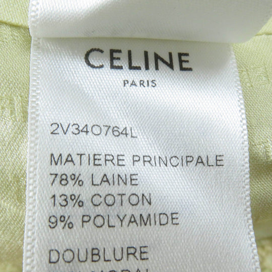 CELINE setup 2V34O764L Main: 78% wool, Main: 13% cotton, Main: 9% nylon, Lining: 100% rayon yellow Women 34 Used Authentic
