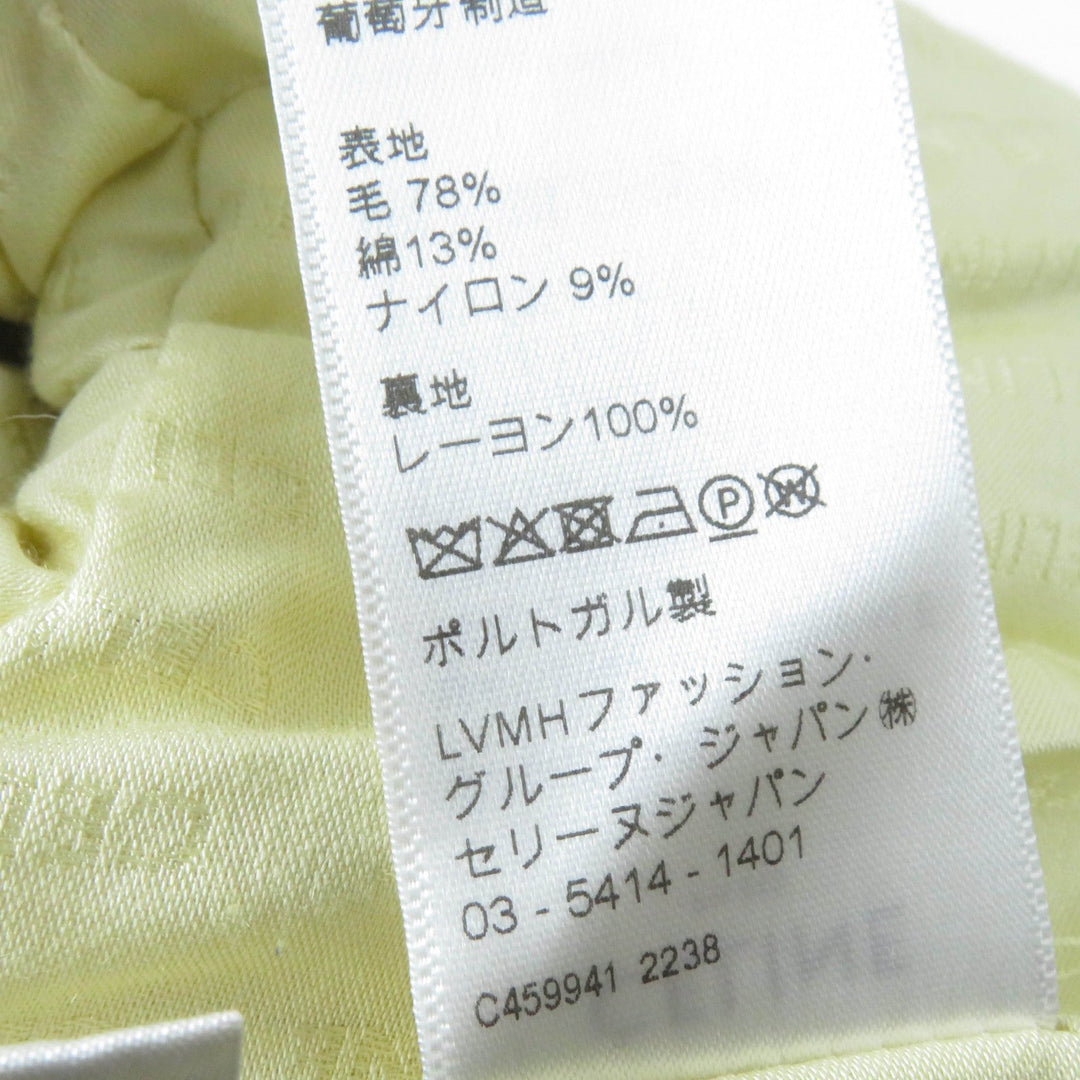 CELINE setup 2V34O764L Main: 78% wool, Main: 13% cotton, Main: 9% nylon, Lining: 100% rayon yellow Women 34 Used Authentic