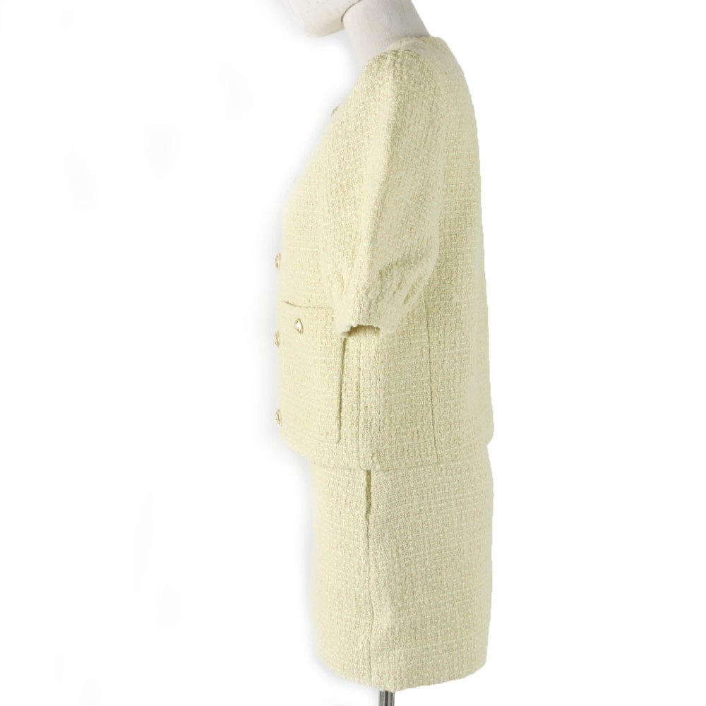 CELINE setup 2V34O764L Main: 78% wool, Main: 13% cotton, Main: 9% nylon, Lining: 100% rayon yellow Women 34 Used Authentic