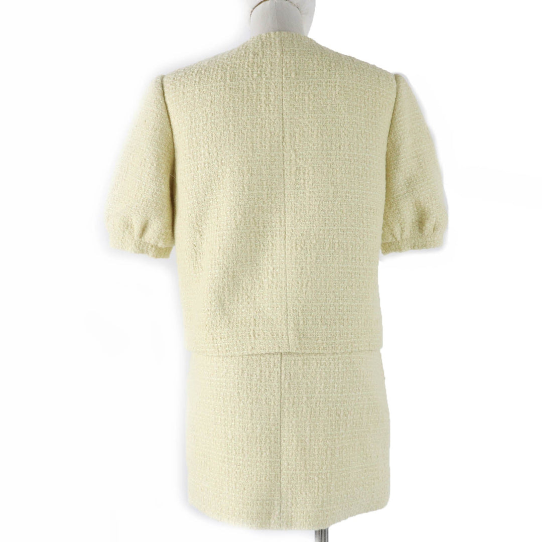 CELINE setup 2V34O764L Main: 78% wool, Main: 13% cotton, Main: 9% nylon, Lining: 100% rayon yellow Women 34 Used Authentic