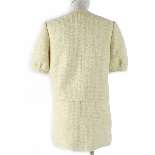 CELINE setup 2V34O764L Main: 78% wool, Main: 13% cotton, Main: 9% nylon, Lining: 100% rayon yellow Women 34 Used Authentic