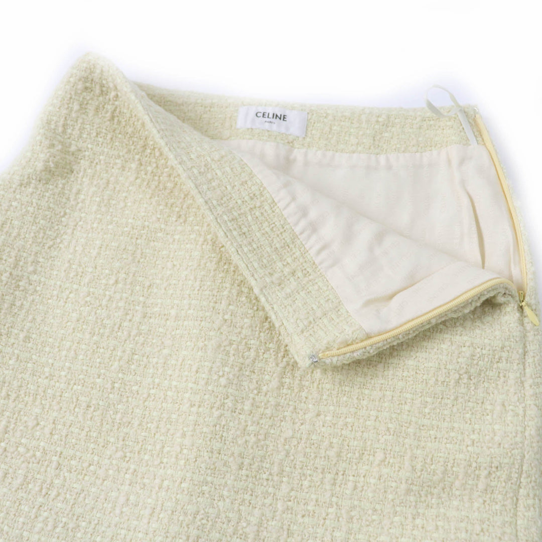 CELINE setup 2V34O764L Main: 78% wool, Main: 13% cotton, Main: 9% nylon, Lining: 100% rayon yellow Women 34 Used Authentic