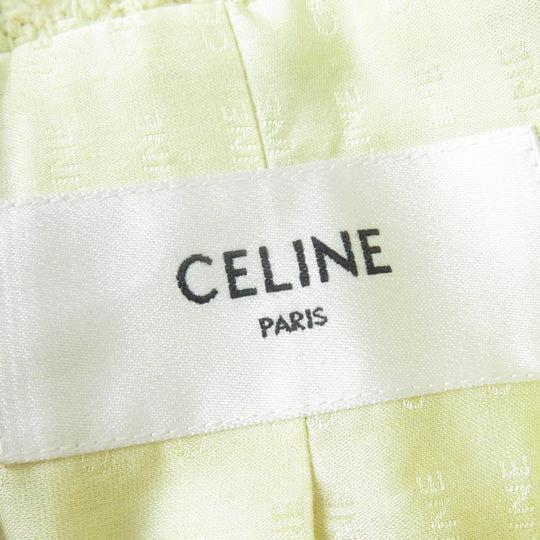 CELINE setup 2V34O764L Main: 78% wool, Main: 13% cotton, Main: 9% nylon, Lining: 100% rayon yellow Women 34 Used Authentic