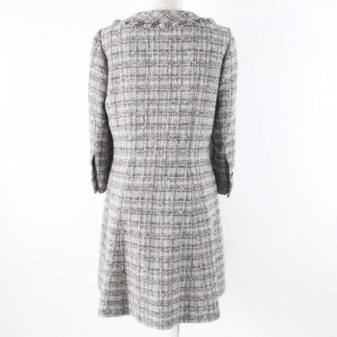 CHANEL coat P46625 wool Gray multi 38