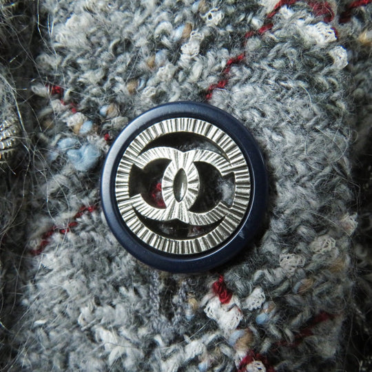 CHANEL coat P46625 wool Gray multi 38