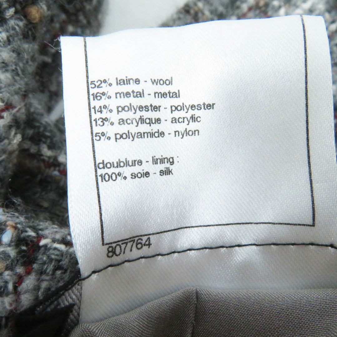 CHANEL coat P46625 wool Gray multi 38