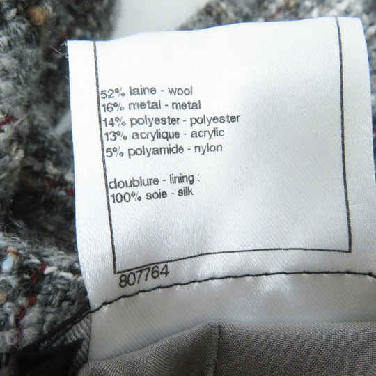 CHANEL coat P46625 wool Gray multi 38