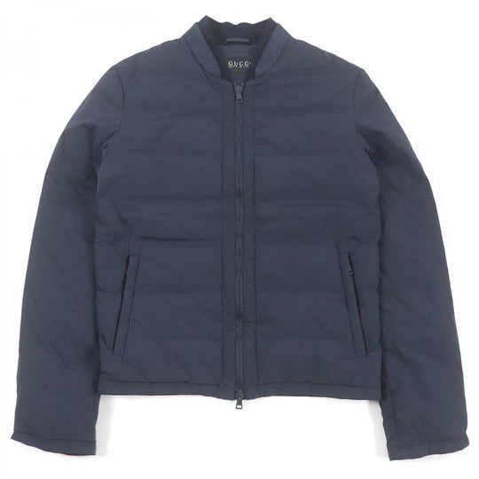 GUCCI Down jacket 322555 Main: 92% nylon, Main: 8% polyurethane, Part: 98% wool, Part: 2% polyurethane, Filling: 100% down Navy mens 44 Used Authentic