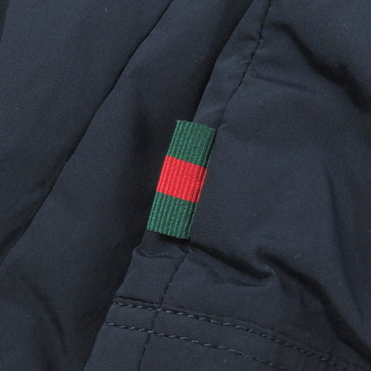 GUCCI Down jacket 322555 Main: 92% nylon, Main: 8% polyurethane, Part: 98% wool, Part: 2% polyurethane, Filling: 100% down Navy mens 44 Used Authentic