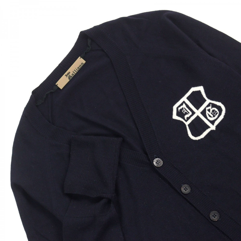 JOHN GALLIANO cardigan Main: 100% wool, part: 90% cotton, part: 10% nylon Dark Navy type mens S Used Authentic