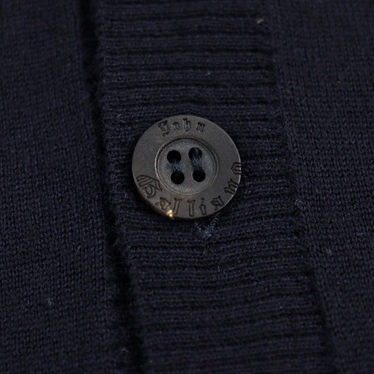 JOHN GALLIANO cardigan Main: 100% wool, part: 90% cotton, part: 10% nylon Dark Navy type mens S Used Authentic