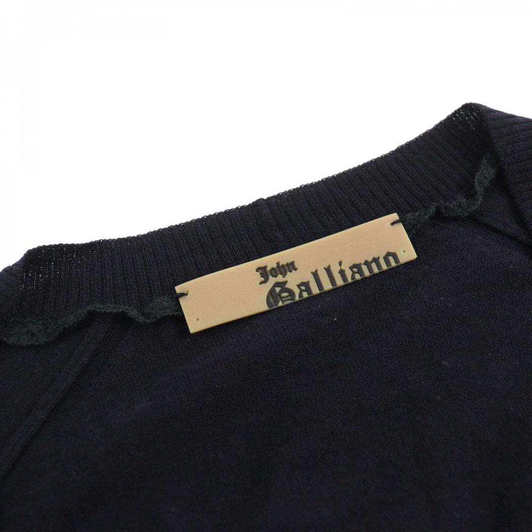 JOHN GALLIANO cardigan Main: 100% wool, part: 90% cotton, part: 10% nylon Dark Navy type mens S Used Authentic