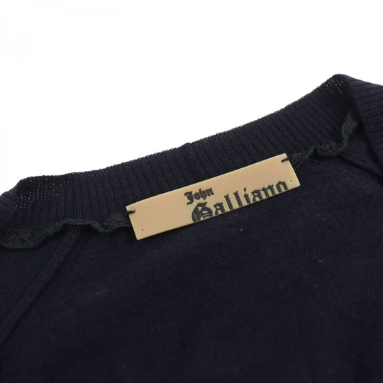JOHN GALLIANO cardigan Main: 100% wool, part: 90% cotton, part: 10% nylon Dark Navy type mens S Used Authentic