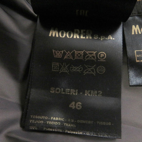 MOORER Down jacket SOLERI-KM2 Outer: 100% polyester, Lining: 50% polyester, Lining: 50% nylon, Part: 100% nylon, Part: 36% wool Dark navy mens 46 Used Authentic