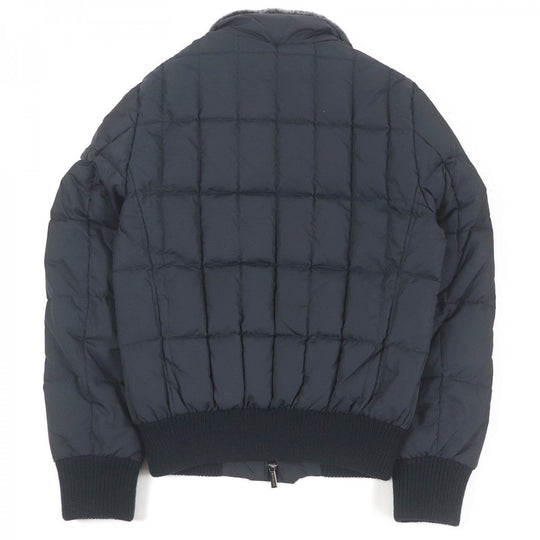MOORER Down jacket SOLERI-KM2 Outer: 100% polyester, Lining: 50% polyester, Lining: 50% nylon, Part: 100% nylon, Part: 36% wool Dark navy mens 46 Used Authentic