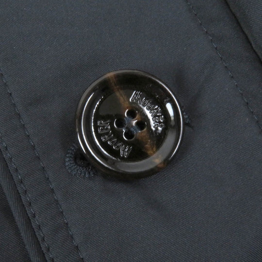 MOORER Down jacket SOLERI-KM2 Outer: 100% polyester, Lining: 50% polyester, Lining: 50% nylon, Part: 100% nylon, Part: 36% wool Dark navy mens 46 Used Authentic