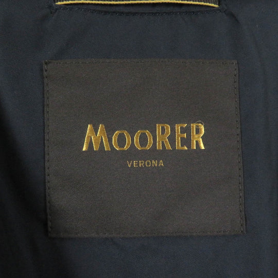 MOORER Down jacket SOLERI-KM2 Outer: 100% polyester, Lining: 50% polyester, Lining: 50% nylon, Part: 100% nylon, Part: 36% wool Dark navy mens 46 Used Authentic