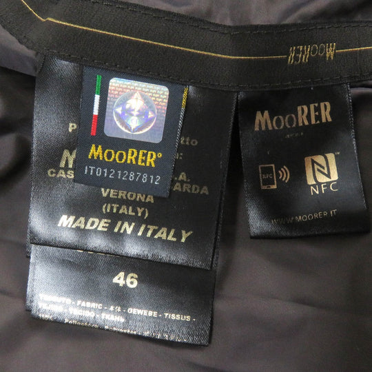 MOORER Down jacket SOLERI-KM2 Outer: 100% polyester, Lining: 50% polyester, Lining: 50% nylon, Part: 100% nylon, Part: 36% wool Dark navy mens 46 Used Authentic