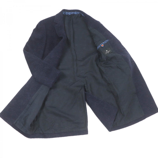 ETRO coat Outer: 50% wool, Outer: 33% mohair, Outer: 17% nylon, Lining: 100% cupra, Sleeve lining: 100% rayon Navy mens 46 Used Authentic