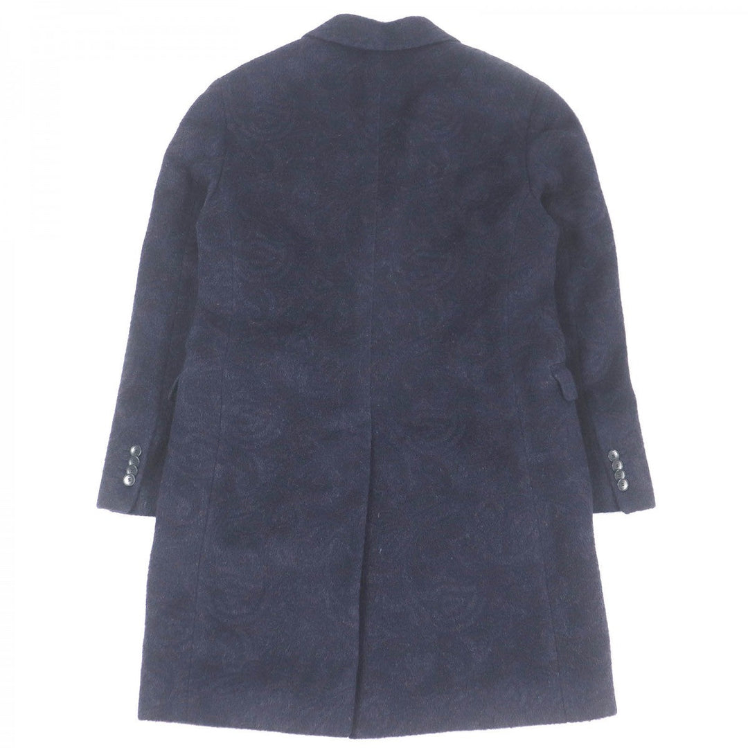 ETRO coat Outer: 50% wool, Outer: 33% mohair, Outer: 17% nylon, Lining: 100% cupra, Sleeve lining: 100% rayon Navy mens 46 Used Authentic