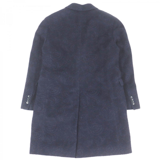 ETRO coat Outer: 50% wool, Outer: 33% mohair, Outer: 17% nylon, Lining: 100% cupra, Sleeve lining: 100% rayon Navy mens 46 Used Authentic